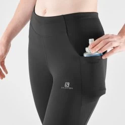 SALOMON PANTS CROSS RUN 21'' TIGHT W BLACK 22 -Ski Equipment Store 9 102386 pants cross run 21 tight w black lc1707500 05