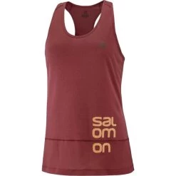 SALOMON CROSS RUN GRAPHIC TANK W CABERNET 22