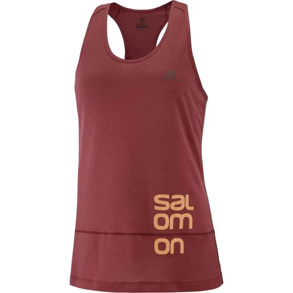 SALOMON CROSS RUN GRAPHIC TANK W CABERNET 22 1 SALOMON CROSS RUN GRAPHIC TANK W CABERNET 22