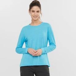 SALOMON ESSENTIAL LS TEE W BARRIER REEF 22 -Ski Equipment Store 9 102628 essential ls tee w barrier reef lc1582100 03