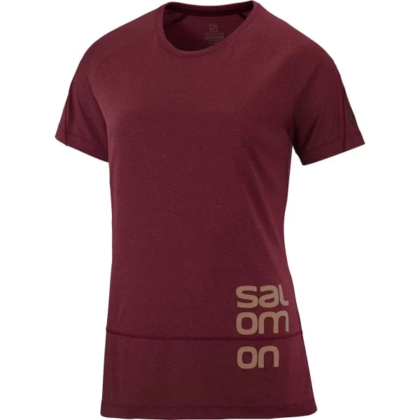 SALOMON CROSS RUN GRAPHIC TEE W CABERNE 22 1 SALOMON CROSS RUN GRAPHIC TEE W CABERNE 22