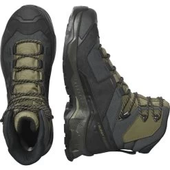 SALOMON QUEST ELEMENT GORE-TEX BLACK/DEEP LICHEN GREEN/OLIVE NIGHT 23 10 SALOMON QUEST ELEMENT GORE-TEX BLACK/DEEP LICHEN GREEN/OLIVE NIGHT 23 -Ski Equipment Store 9 90211 quest element gore tex black deep lichen green olive night l41457100 05