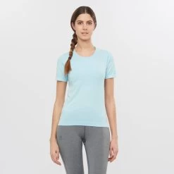 SALOMON ELEVATE MOVE ON TEE W CRYSTL BL 22 6 SALOMON ELEVATE MOVE ON TEE W CRYSTL BL 22 -Ski Equipment Store 9 91714 t shirt elevate move on tee w crystl bl lc1619000 03