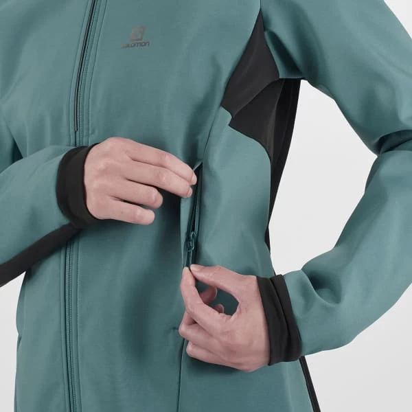 SALOMON AGILE SOFTSHELL JKT W MALLARD BLUE/BLACK 22 5 SALOMON AGILE SOFTSHELL JKT W MALLARD BLUE/BLACK 22 - Image 5